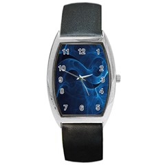 Smoke White Blue Barrel Style Metal Watch by Mariart