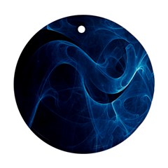 Smoke White Blue Round Ornament (two Sides)