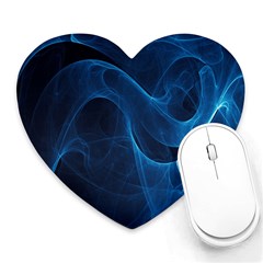 Smoke White Blue Heart Mousepads by Mariart