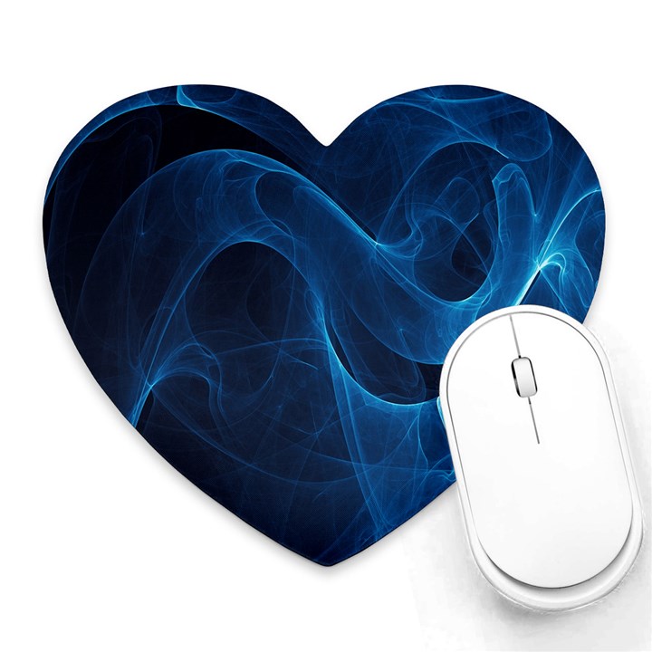 Smoke White Blue Heart Mousepads