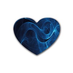 Smoke White Blue Rubber Coaster (heart)  by Mariart