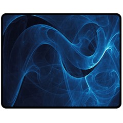 Smoke White Blue Fleece Blanket (medium)  by Mariart