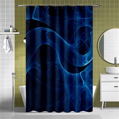 Smoke White Blue Shower Curtain 48  X 72  (small)  by Mariart