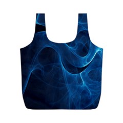 Smoke White Blue Full Print Recycle Bags (m)  by Mariart