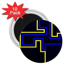 Tron Light Walls Arcade Style Line Yellow Blue 2 25  Magnets (10 Pack) 