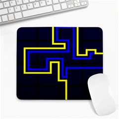 Tron Light Walls Arcade Style Line Yellow Blue Large Mousepads by Mariart