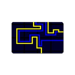 Tron Light Walls Arcade Style Line Yellow Blue Magnet (name Card) by Mariart