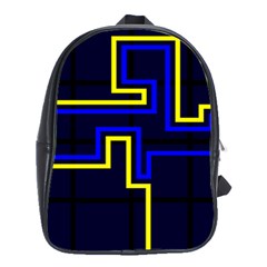 Tron Light Walls Arcade Style Line Yellow Blue School Bags(large)  by Mariart