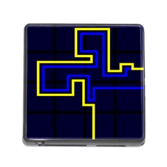 Tron Light Walls Arcade Style Line Yellow Blue Memory Card Reader (square) by Mariart