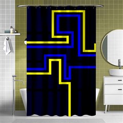 Tron Light Walls Arcade Style Line Yellow Blue Shower Curtain 48  X 72  (small)  by Mariart