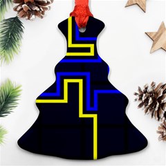 Tron Light Walls Arcade Style Line Yellow Blue Ornament (christmas Tree)  by Mariart