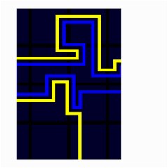 Tron Light Walls Arcade Style Line Yellow Blue Small Garden Flag (two Sides)