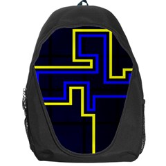 Tron Light Walls Arcade Style Line Yellow Blue Backpack Bag by Mariart