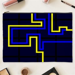 Tron Light Walls Arcade Style Line Yellow Blue Cosmetic Bag (xxxl)  by Mariart