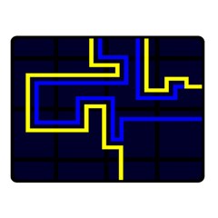 Tron Light Walls Arcade Style Line Yellow Blue Double Sided Fleece Blanket (small)  by Mariart