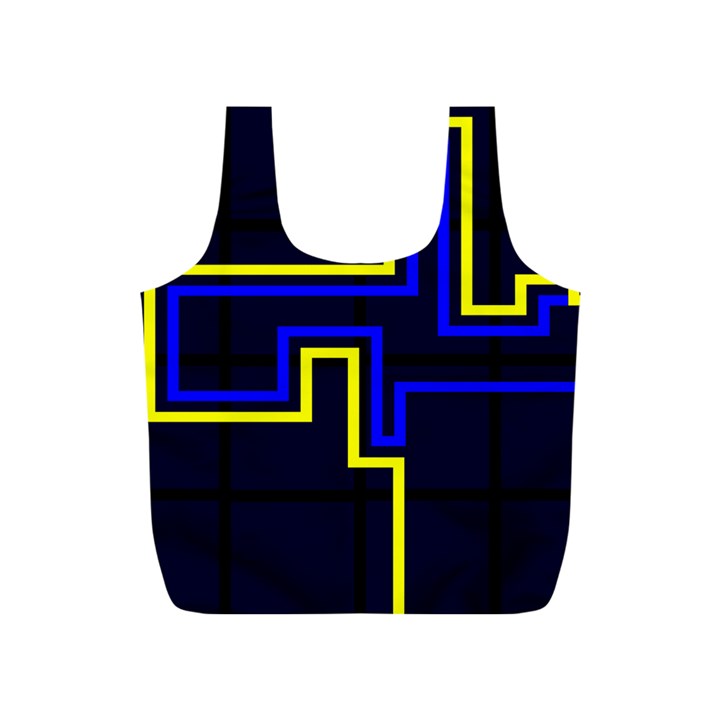 Tron Light Walls Arcade Style Line Yellow Blue Full Print Recycle Bags (S) 