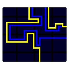 Tron Light Walls Arcade Style Line Yellow Blue Double Sided Flano Blanket (small) 