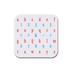 Source Serif Number Rubber Square Coaster (4 Pack)  by Mariart