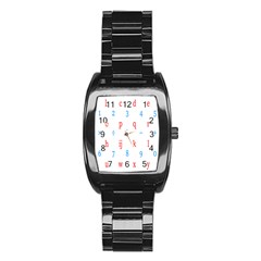 Source Serif Number Stainless Steel Barrel Watch by Mariart