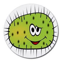 Thorn Face Mask Animals Monster Green Polka Round Mousepads by Mariart