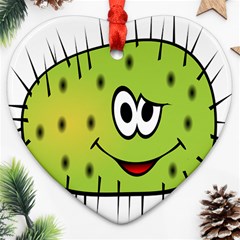 Thorn Face Mask Animals Monster Green Polka Ornament (heart) by Mariart