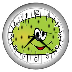 Thorn Face Mask Animals Monster Green Polka Wall Clocks (silver)  by Mariart