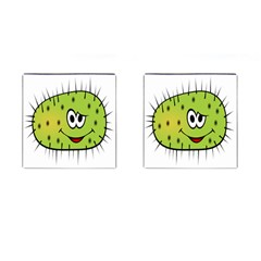 Thorn Face Mask Animals Monster Green Polka Cufflinks (square) by Mariart