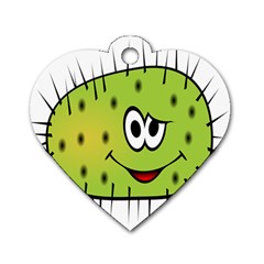 Thorn Face Mask Animals Monster Green Polka Dog Tag Heart (one Side) by Mariart