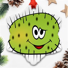 Thorn Face Mask Animals Monster Green Polka Ornament (snowflake) by Mariart