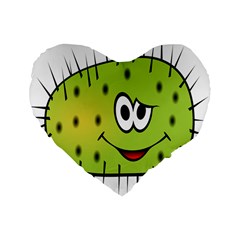 Thorn Face Mask Animals Monster Green Polka Standard 16  Premium Flano Heart Shape Cushions by Mariart