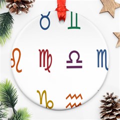 Twelve Signs Zodiac Color Star Ornament (round) by Mariart