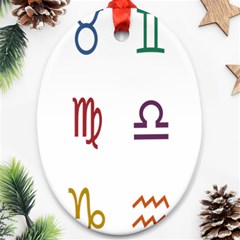 Twelve Signs Zodiac Color Star Ornament (oval) by Mariart