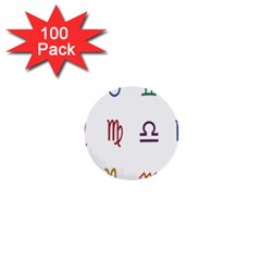 Twelve Signs Zodiac Color Star 1  Mini Buttons (100 Pack)  by Mariart