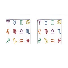 Twelve Signs Zodiac Color Star Cufflinks (square) by Mariart