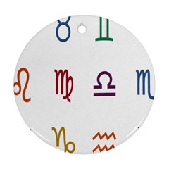 Twelve Signs Zodiac Color Star Round Ornament (two Sides) by Mariart