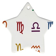 Twelve Signs Zodiac Color Star Star Ornament (two Sides) by Mariart