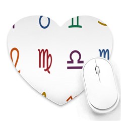 Twelve Signs Zodiac Color Star Heart Mousepads by Mariart