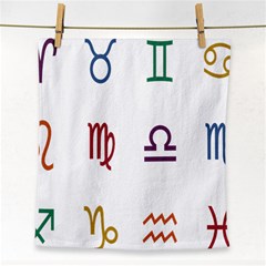 Twelve Signs Zodiac Color Star Face Towel by Mariart