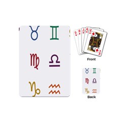 Twelve Signs Zodiac Color Star Playing Cards (mini)  by Mariart