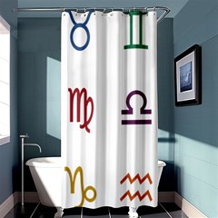 Twelve Signs Zodiac Color Star Shower Curtain 36  X 72  (stall)  by Mariart