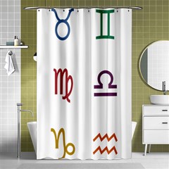 Twelve Signs Zodiac Color Star Shower Curtain 48  X 72  (small)  by Mariart