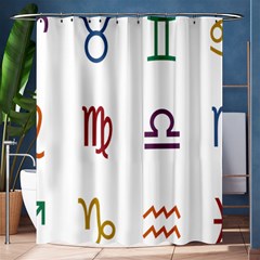 Twelve Signs Zodiac Color Star Shower Curtain 60  X 72  (medium)  by Mariart