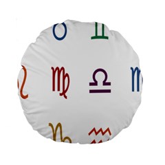 Twelve Signs Zodiac Color Star Standard 15  Premium Round Cushions by Mariart