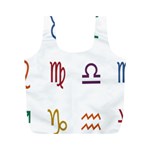 Twelve Signs Zodiac Color Star Full Print Recycle Bags (M)  Front