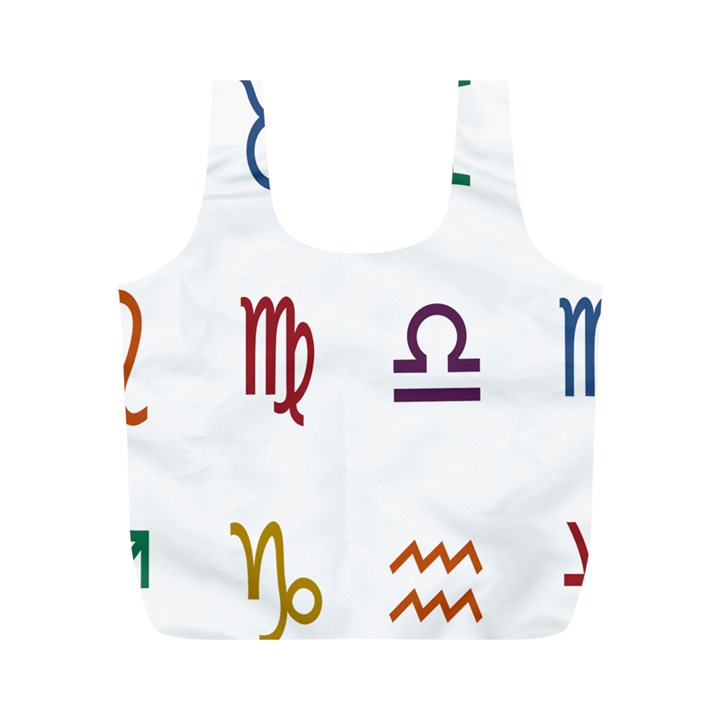 Twelve Signs Zodiac Color Star Full Print Recycle Bags (M) 