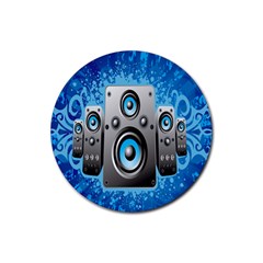 Sound System Music Disco Party Rubber Coaster (round)  by Mariart