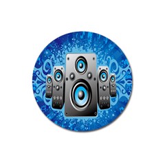 Sound System Music Disco Party Magnet 3  (round) by Mariart