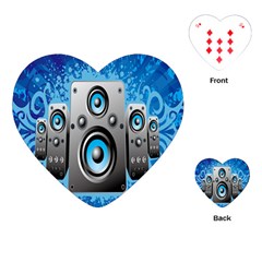 Sound System Music Disco Party Playing Cards (heart)  by Mariart