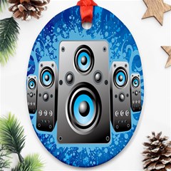 Sound System Music Disco Party Oval Ornament (two Sides) by Mariart