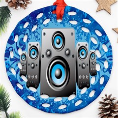 Sound System Music Disco Party Ornament (round Filigree) by Mariart